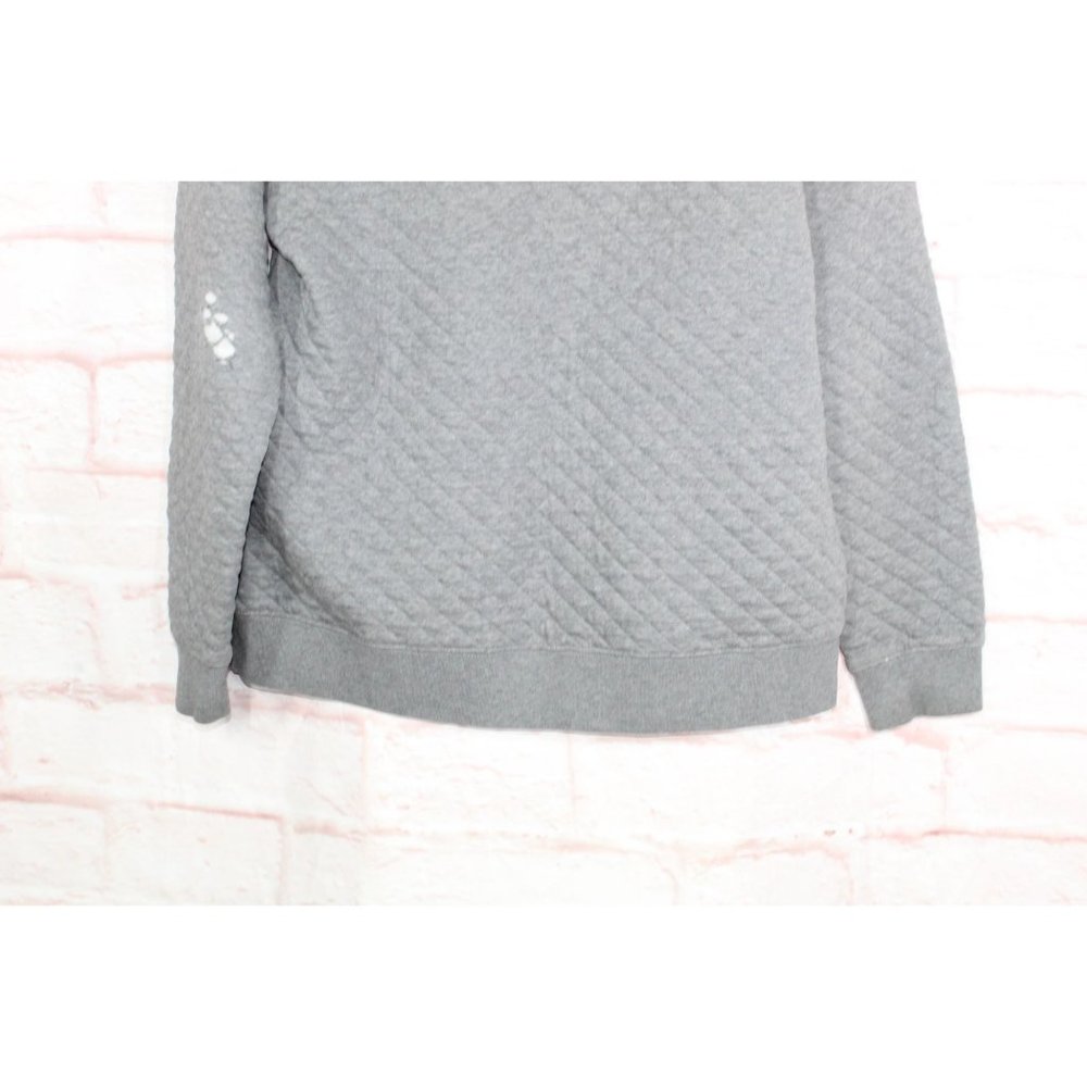 LL Bean Gray Heather Quilted Crewneck Cozy Comfort Pullover Sweatshirt L - Picture 9 of 11